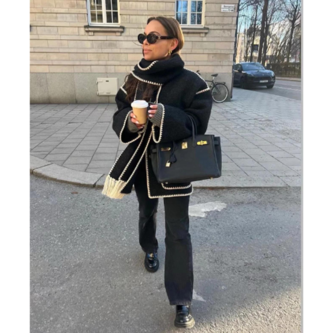 Berg-Feldt | Manteau d'hiver femme chaud et ample à col châle