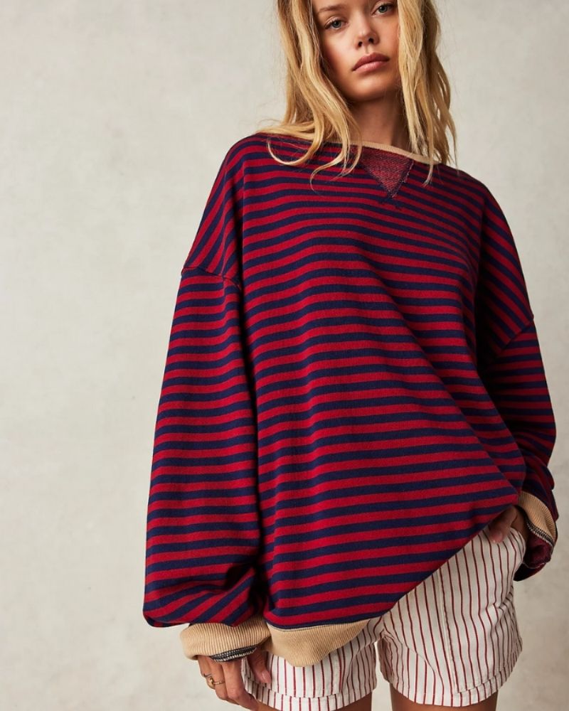 Berg-Feldt | Übergroßer Gestreifter Pullover