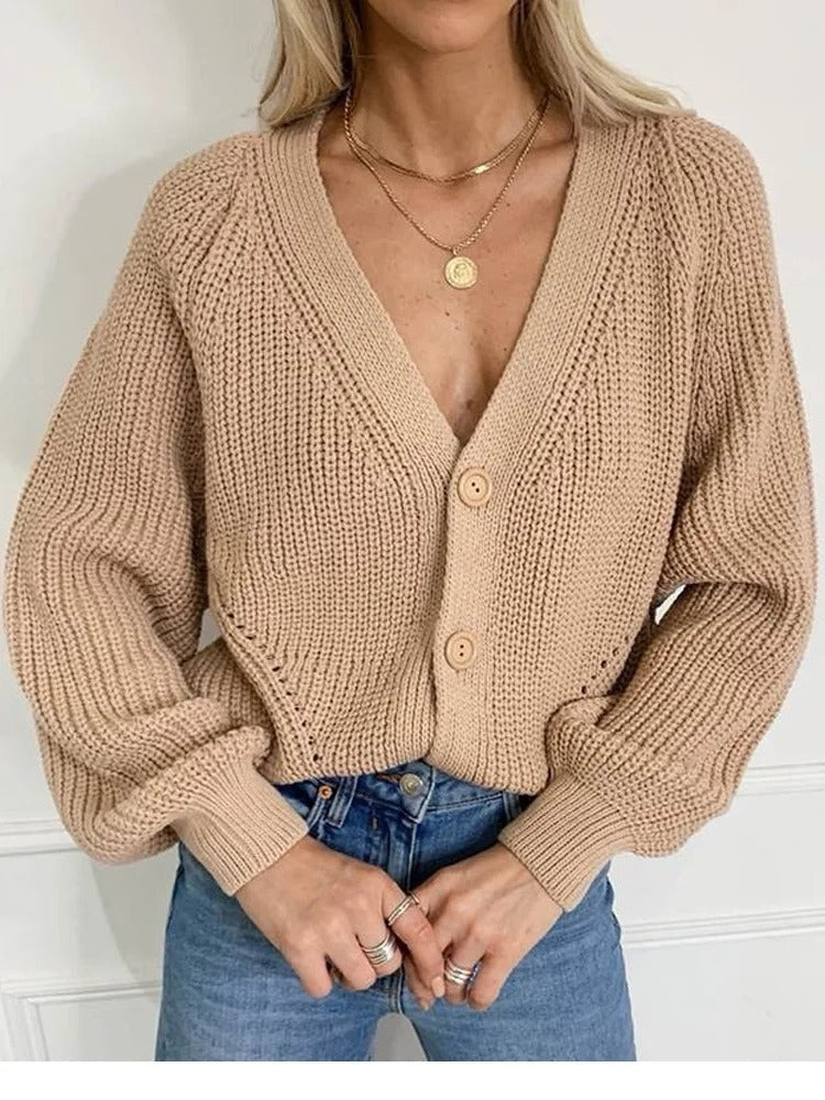 Berg-Feldt | Strickjacke mit Puffärmeln