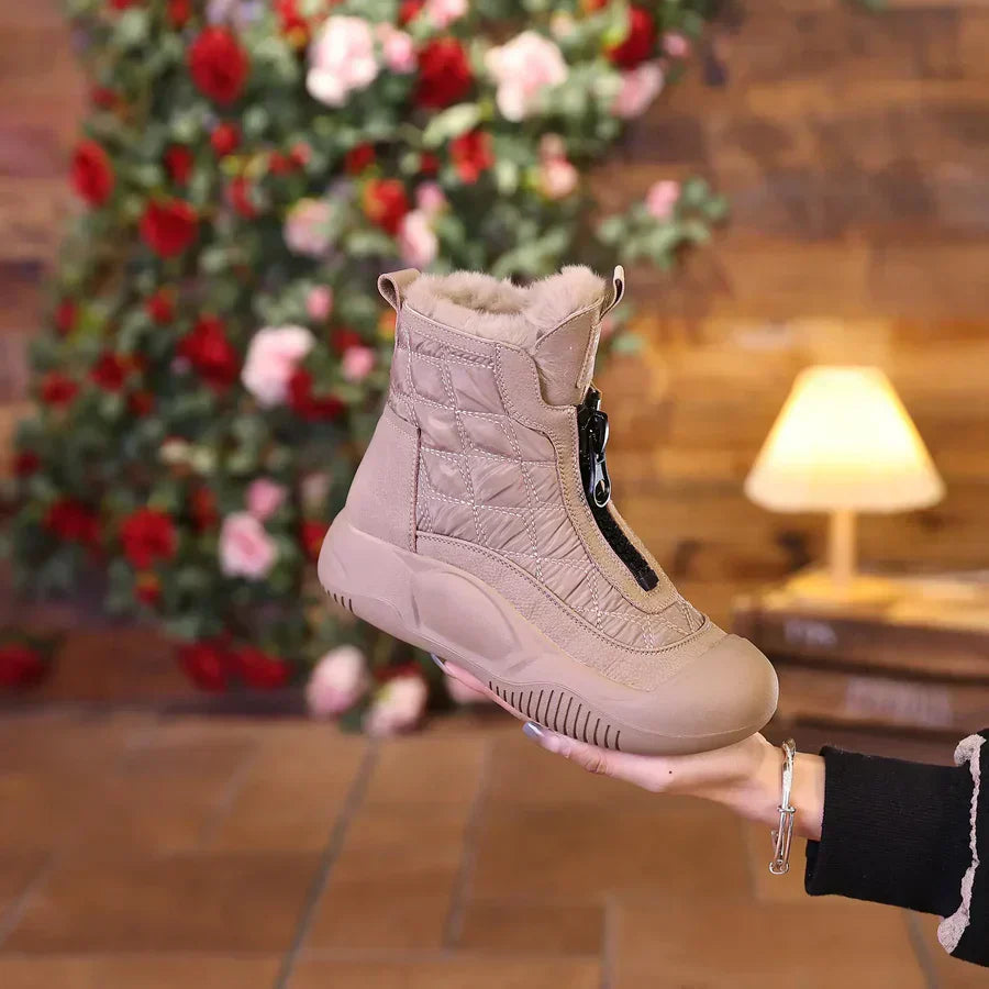 Berg-Feldt | Retro Wasserdichte Schneestiefel mit Frontreißverschluss