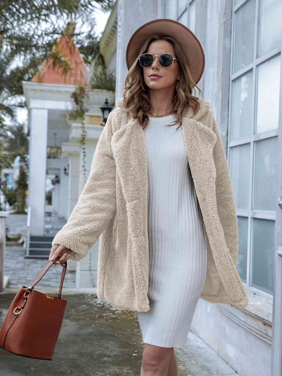 Berg-Feldt | Langarm Teddy Mantel mit Taschen
