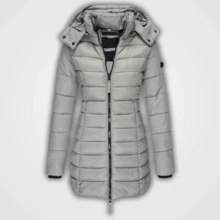 Berg-Feldt | Lange gesteppte Kapuzenjacke für Damen ideal für den Winter