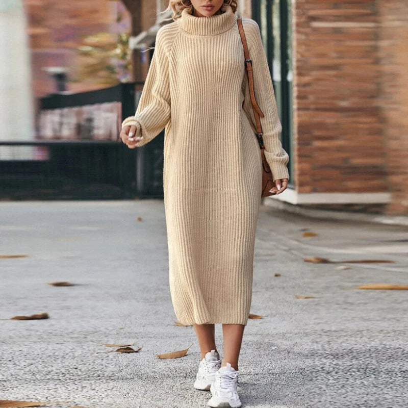 Berg-Feldt | Robe pull longue confortable pour femme avec col