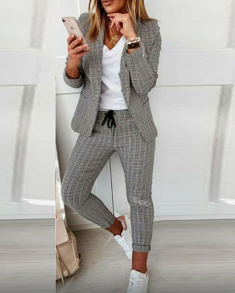 Avelena : Ensemble décontracté – Blazer et pantalon