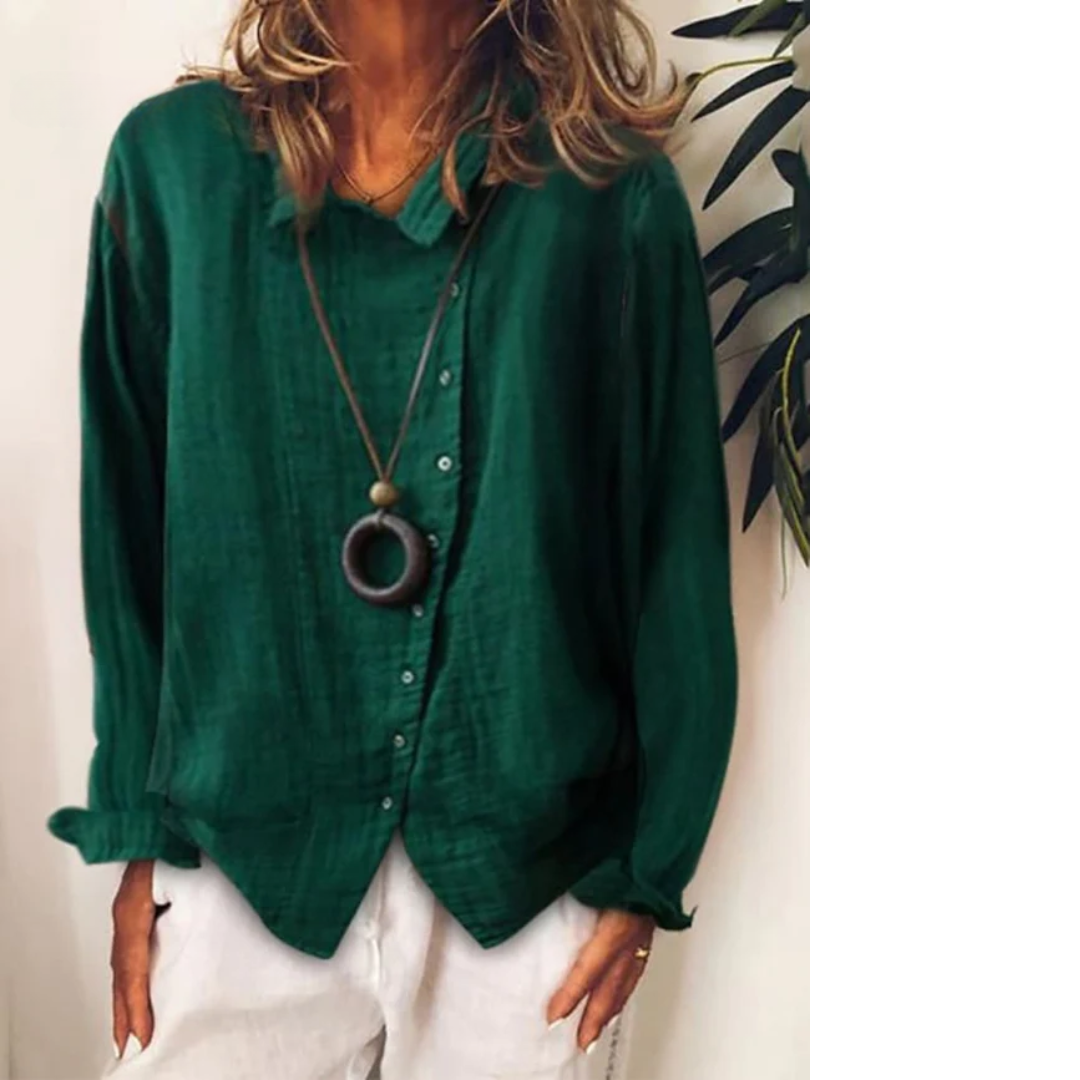 Chemise en lin de coton : décontractée et longue par Fudus