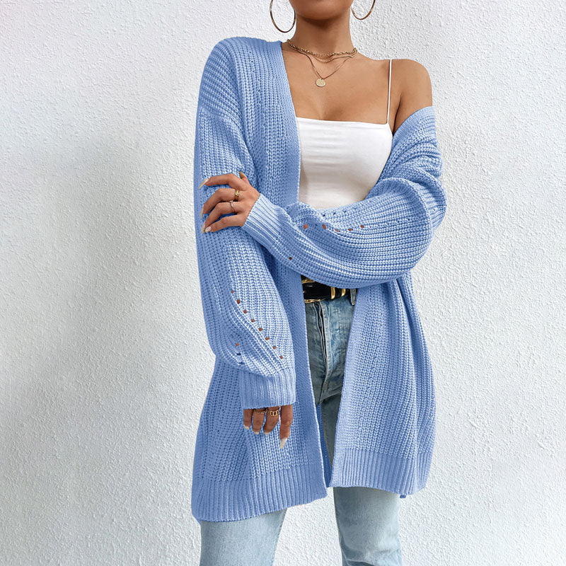 Berg-Feldt | Einfarbige Elegante Strickjacke mit Taschen