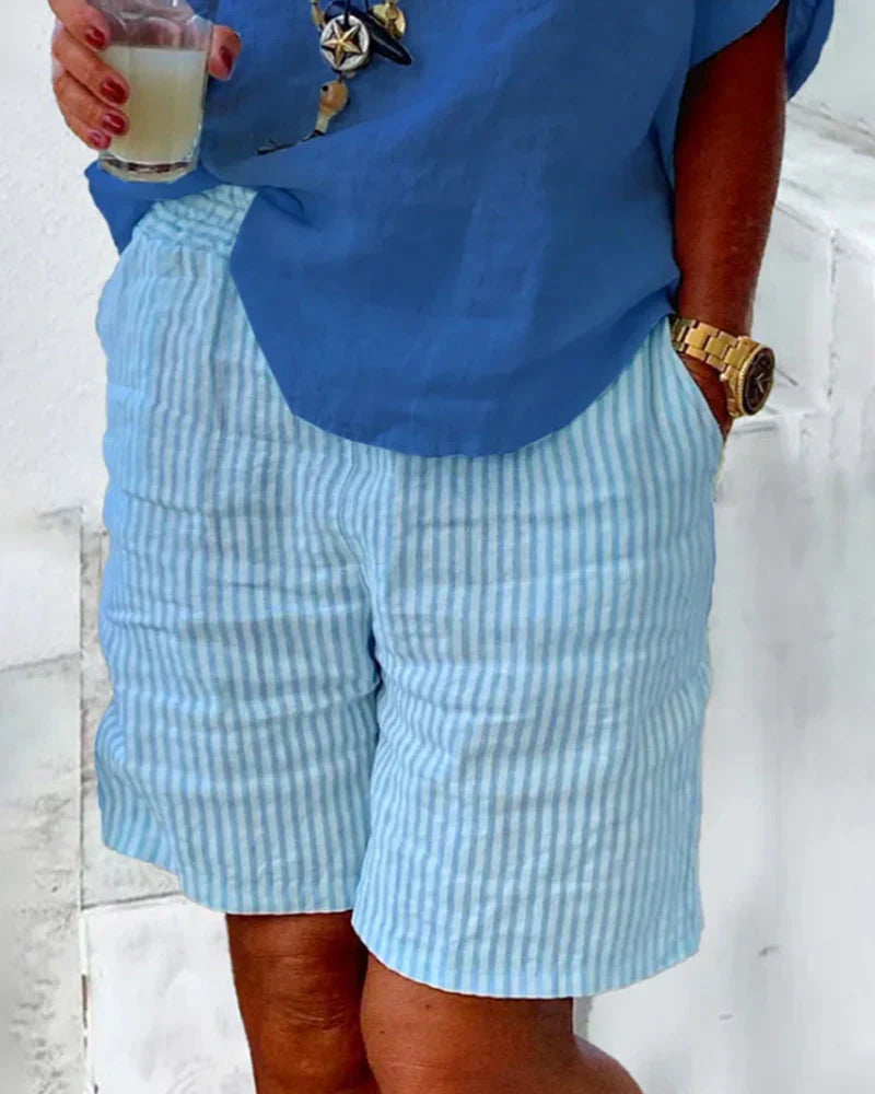 Short en coton Clara à rayures