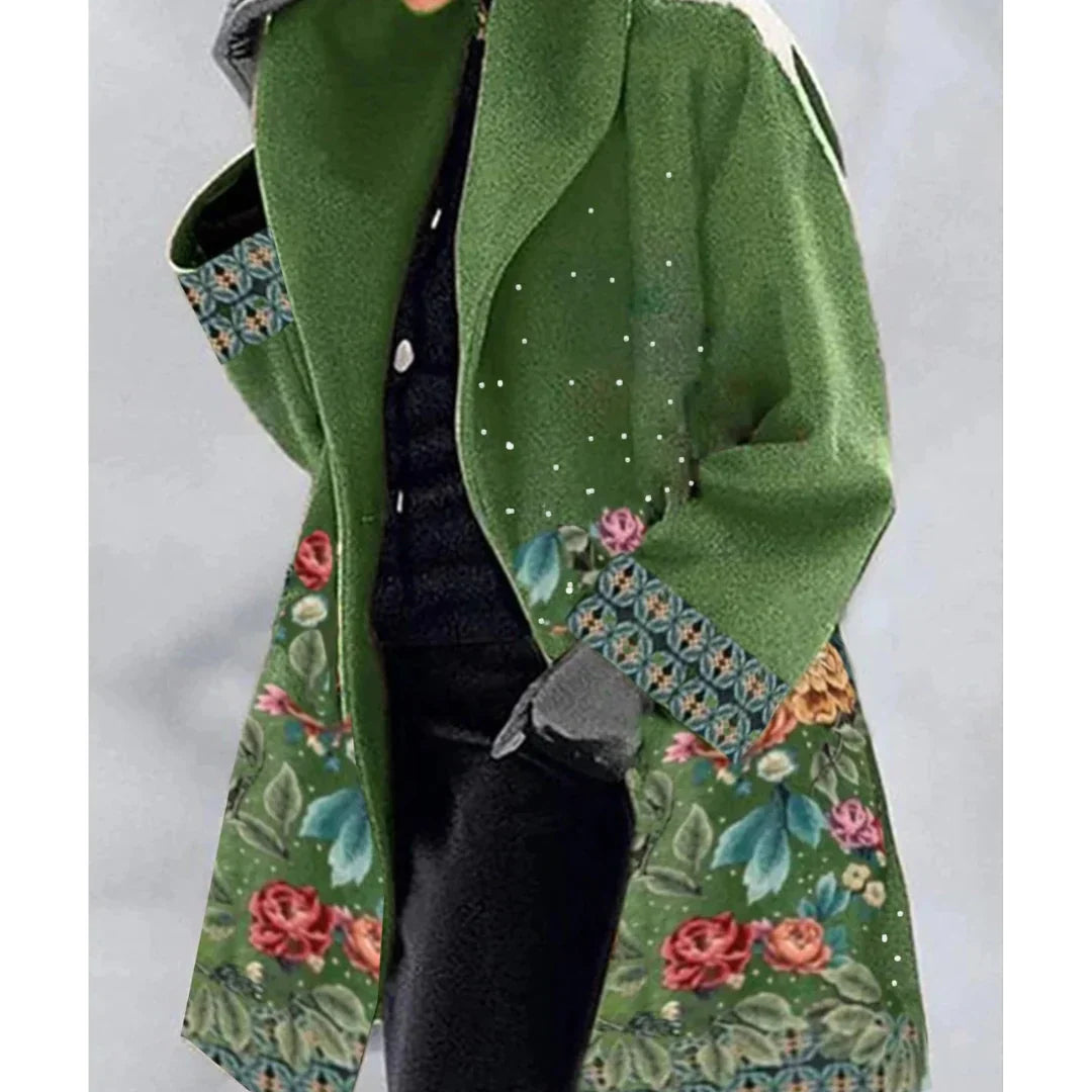Berg-Feldt | Long Manteau d'Hiver Chaud Imprimé Pour Femme