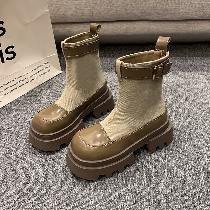 Berg-Feldt | Bottines en toile à semelle épaisse et fermeture éclair