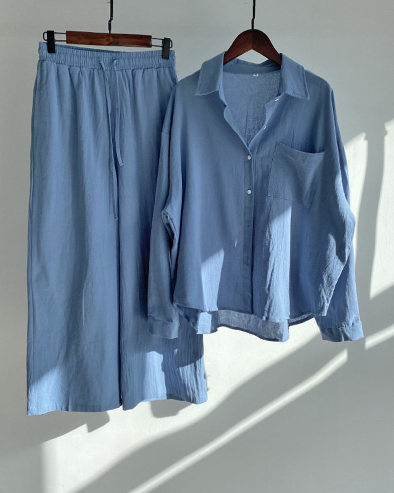 Berg-Feldt | Ensemble deux pièces uni chemise-pantalon