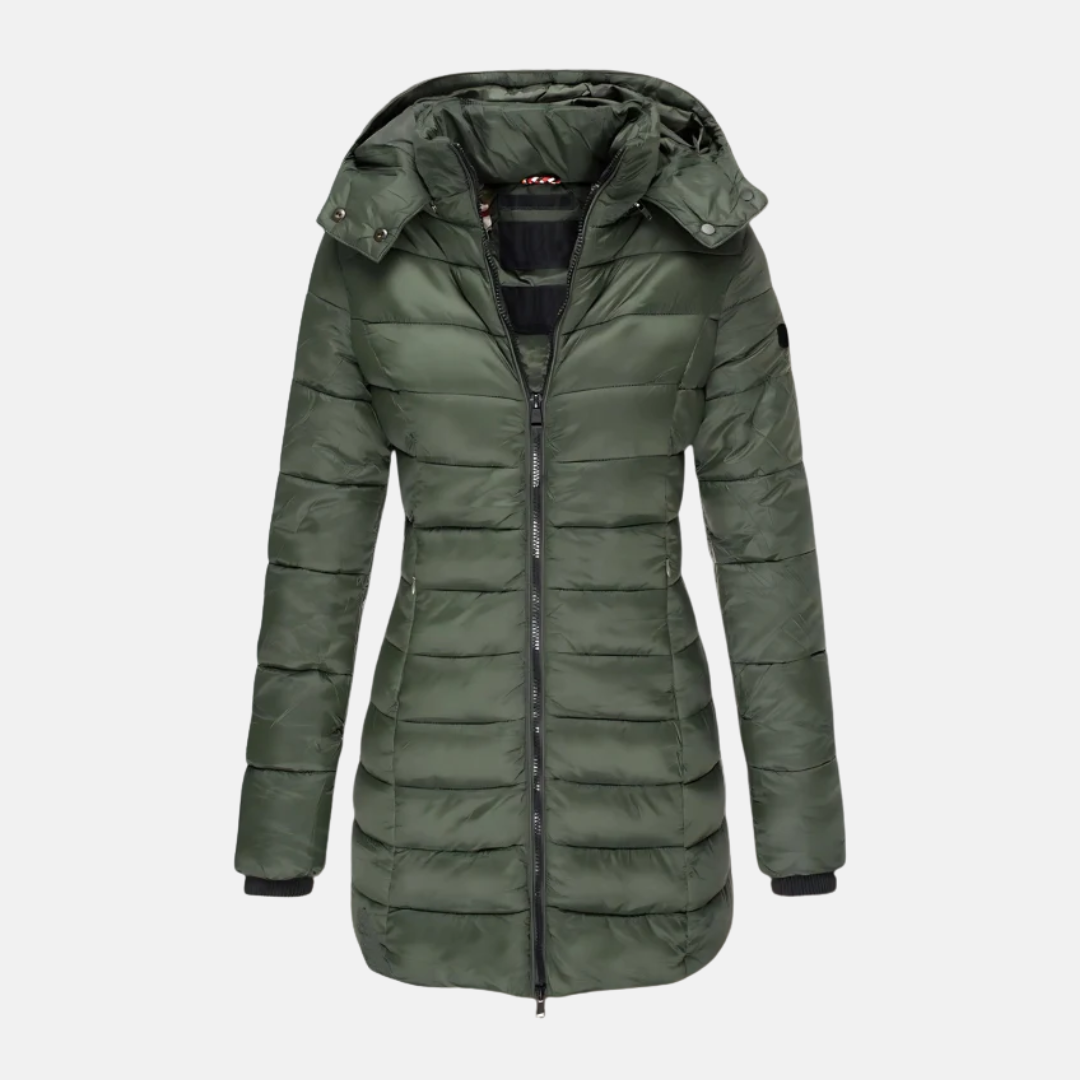 Berg-Feldt | Pufferjacke - Slim Fit - Gepolstert - Mittellang - Mit Kapuze und Rippbündchen