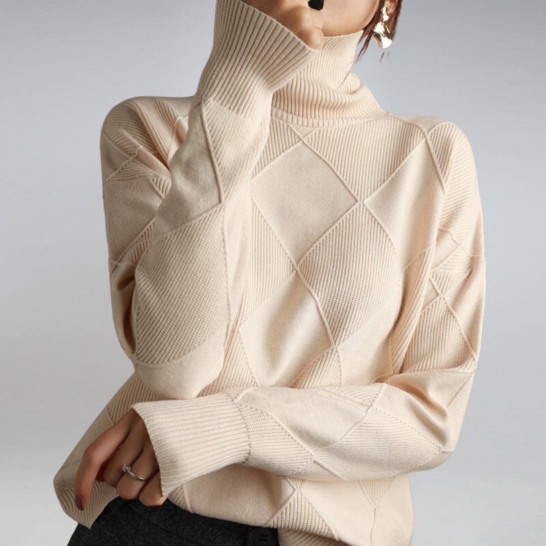 Berg-Feldt | Damenpullover - Kaschmir Rollkragen Lockere Passform Pullover