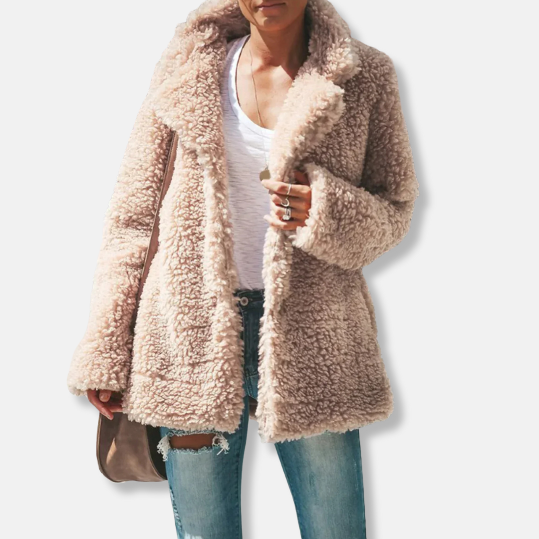 Berg-Feldt | Fleece Teddy Mantel | Oversized Reverskragenmantel