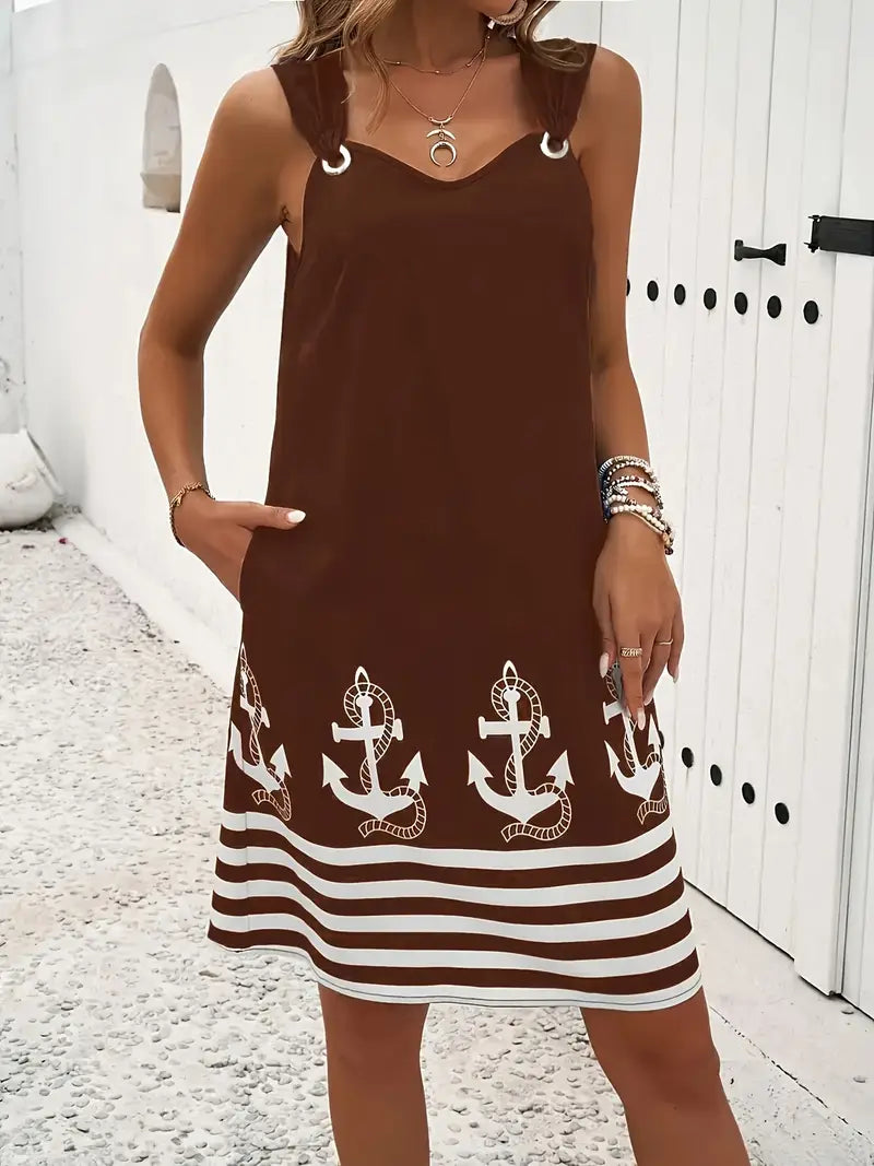 BERNA - Robe courte à bretelles larges