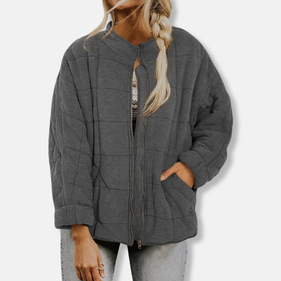 Berg-Feldt | Steppjacke - Oversized Fit - Stehkragen - Lange Ärmel - Reißverschlussverschluss