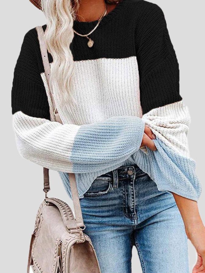 Berg-Feldt | Pull en maille color-block pour superposition automnale
