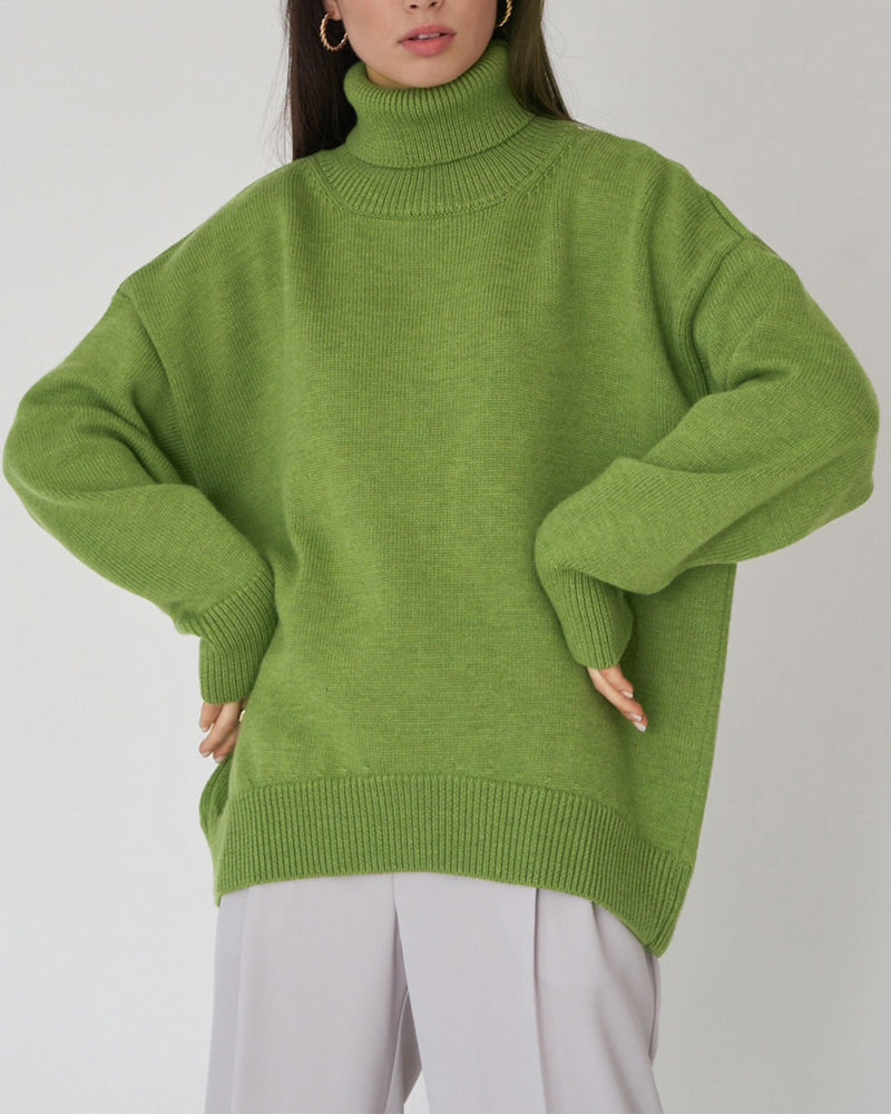 Berg-Feldt | Eleganter Oversized Damen Rollkragenpullover Aus Baumwolle