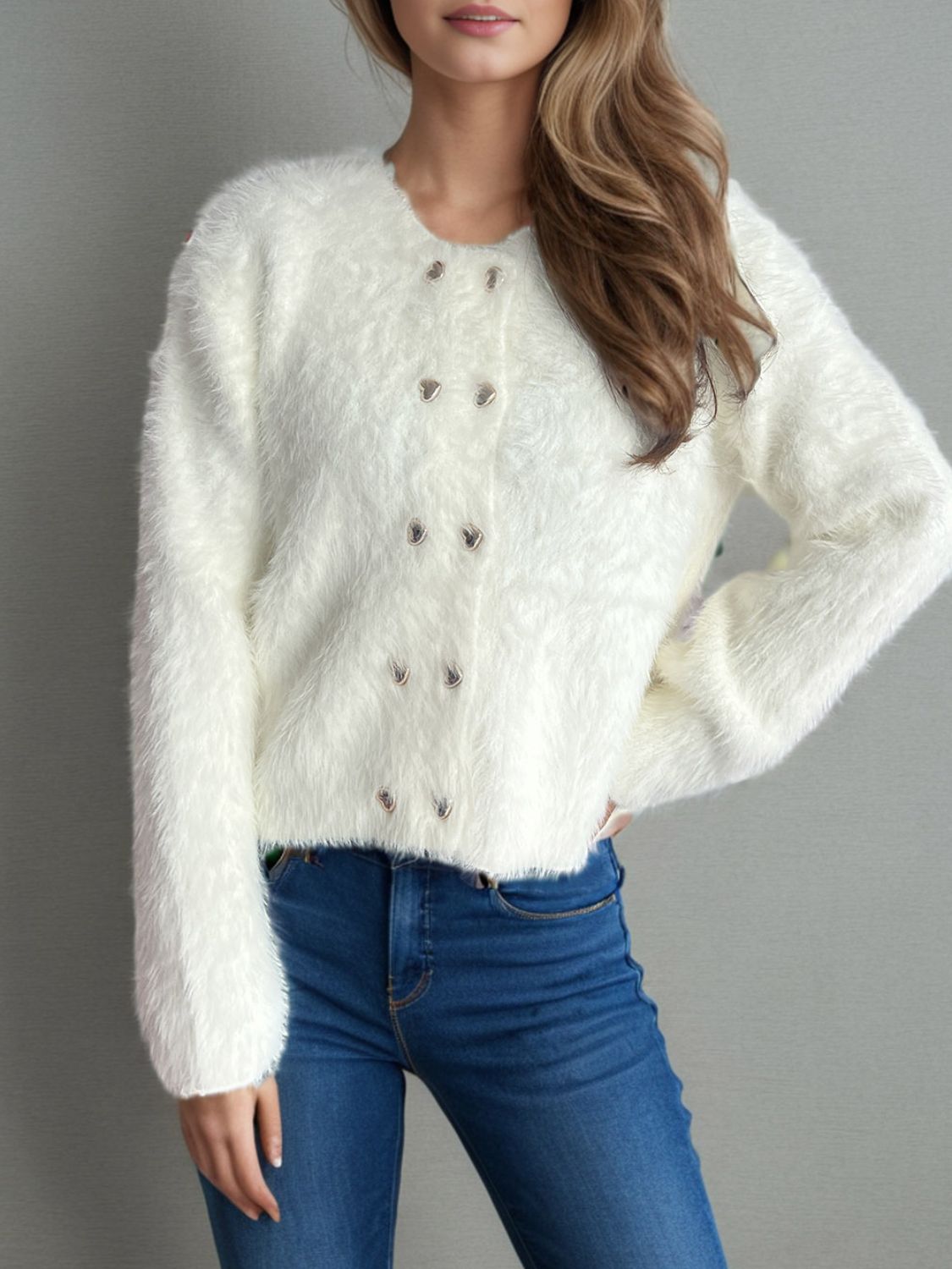 Berg-Feldt | Pelzstrick-cardigan Weicher Faux Fur Elegantes Design