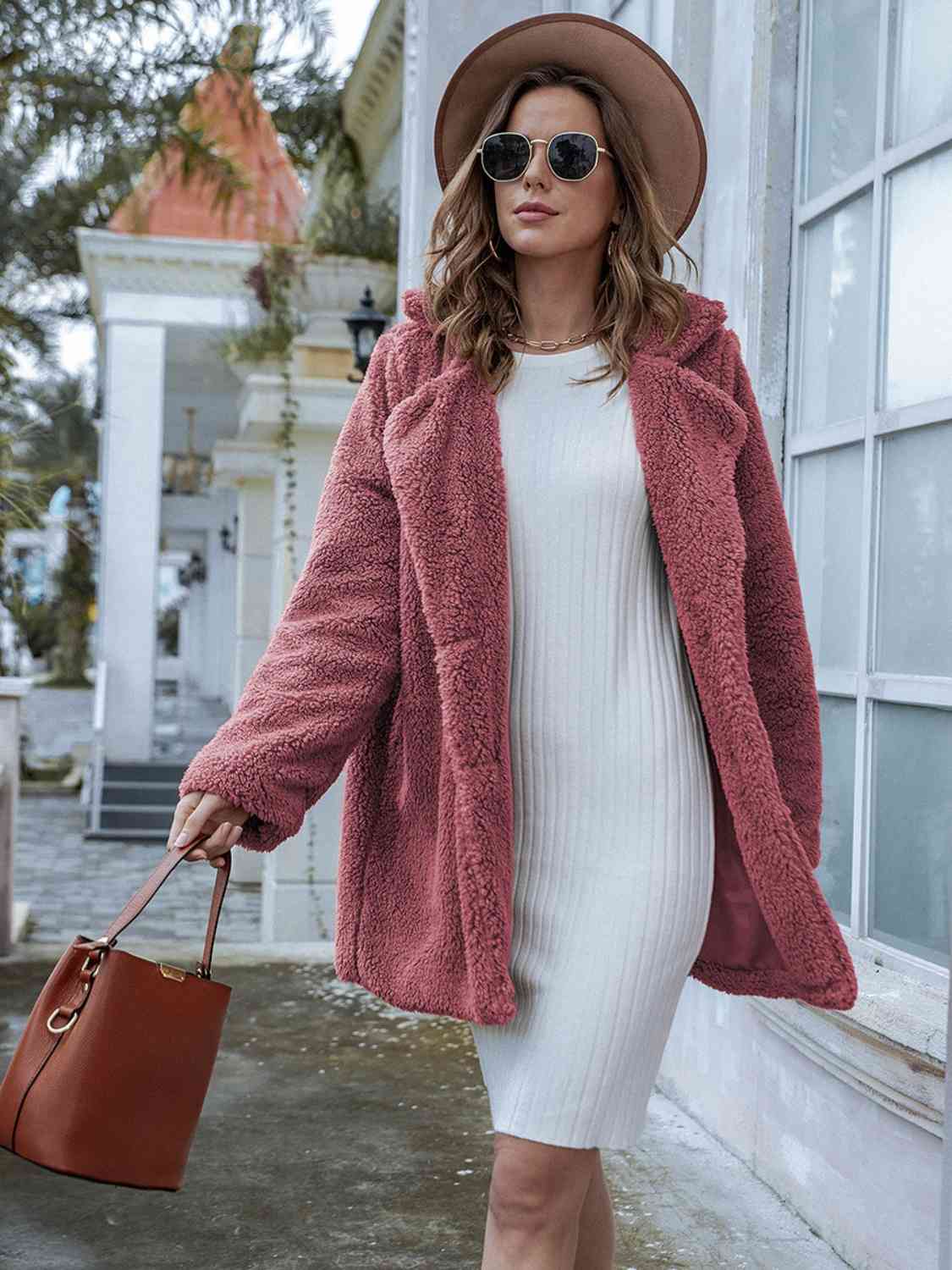 Berg-Feldt | Langarm Teddy Mantel mit Taschen