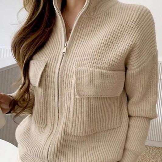 Berg-Feldt | Strickpullover mit Reißverschluss und Taschen für den Alltaggebrauch - Berg-Feldt