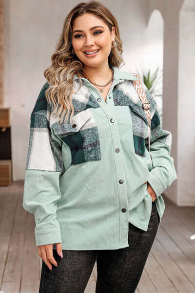 Berg-Feldt | Shacket Jacke - Oversized Fit - Baumwollmischung - Karomuster - Knöpfe und Taschen