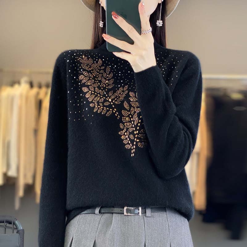 Berg-Feldt | Strickpullover Mit Zartem Blättermuster