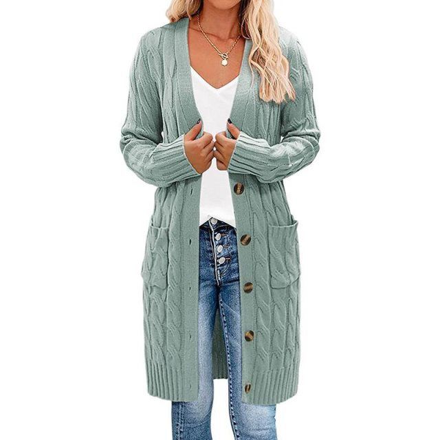 Berg-Feldt | Long cardigan cache-cœur, torsadé, tricoté et élégant