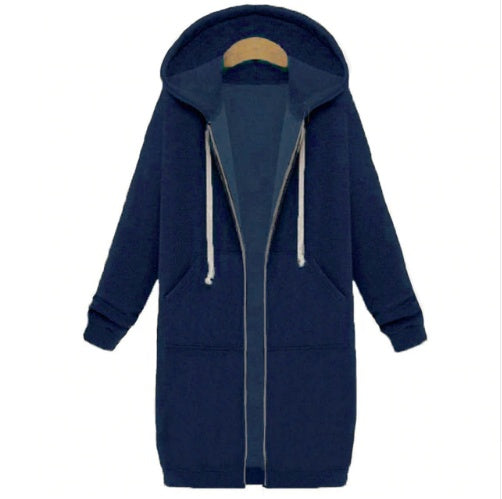 Sweat-shirt femme Fudus : coupe longue et fermeture éclair