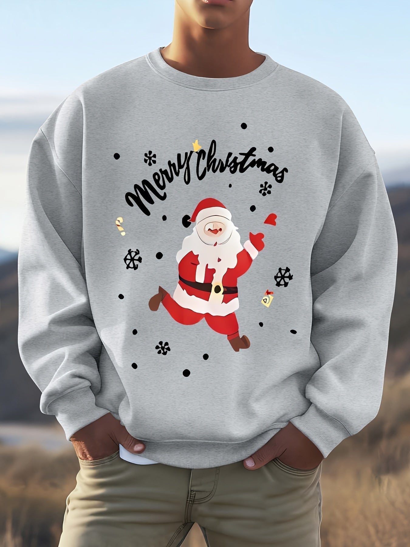 Berg-Feldt | Sweatshirt mit Weihnachtsmotiv Baumwolle Frohe Weihnachten Design