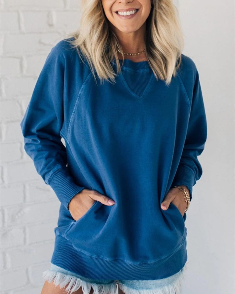 Berg-Feldt | Gestreifter Akzent Pullover mit Taschen
