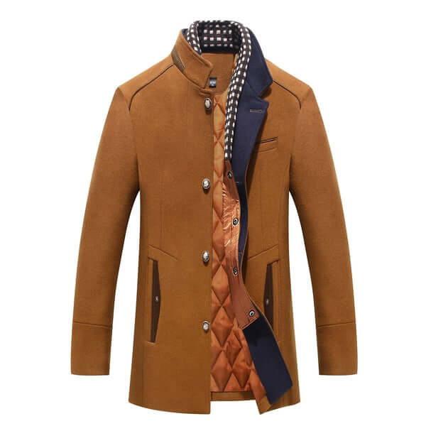 Berg-Feldt | Herren Slim Fit Woll Wintermantel