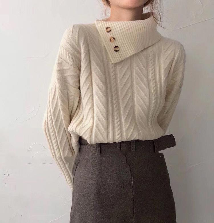 Berg-Feldt | Strickpullover mit Asymmetrischem Kragen Weich und Elegant Zeitloses Design