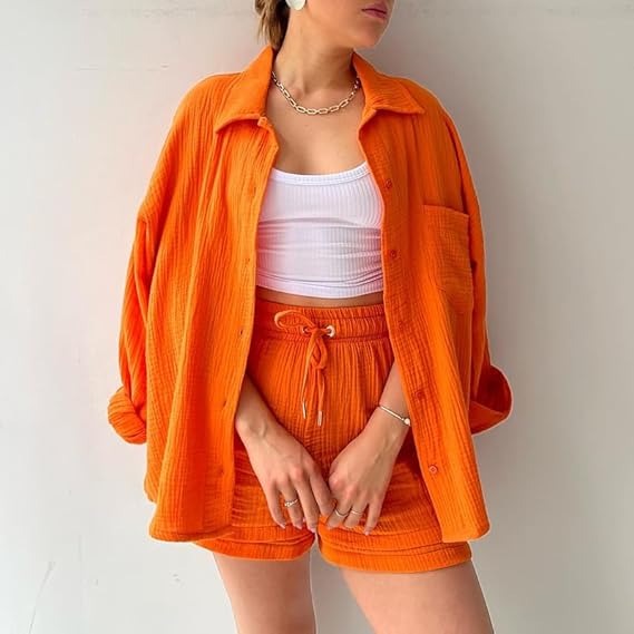 AGATHE: Lockeres Hemd- und Shorts-Set
