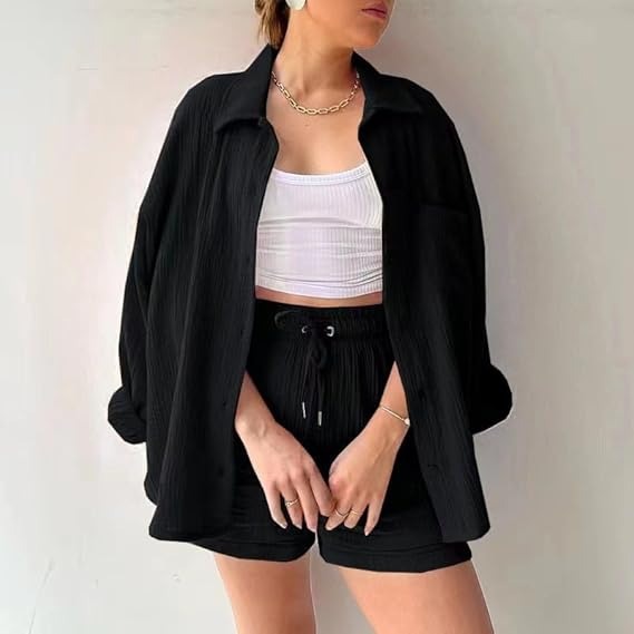 AGATHE: Lockeres Hemd- und Shorts-Set