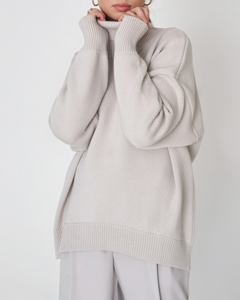 Berg-Feldt | Eleganter Oversized Damen Rollkragenpullover Aus Baumwolle