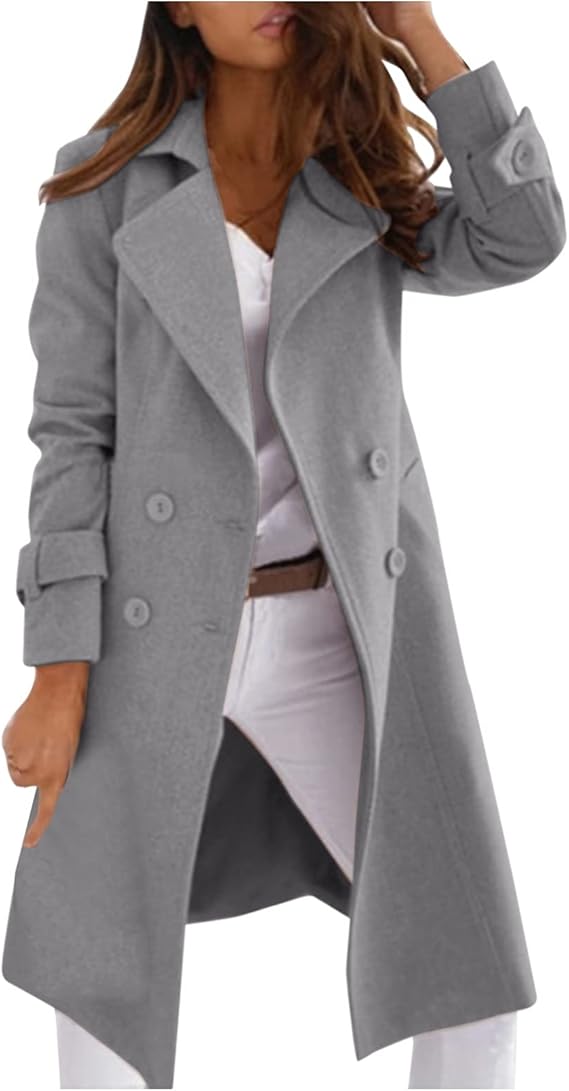Berg-Feldt | Eleganter Frauen Wollmantel mit Knopfverschluss