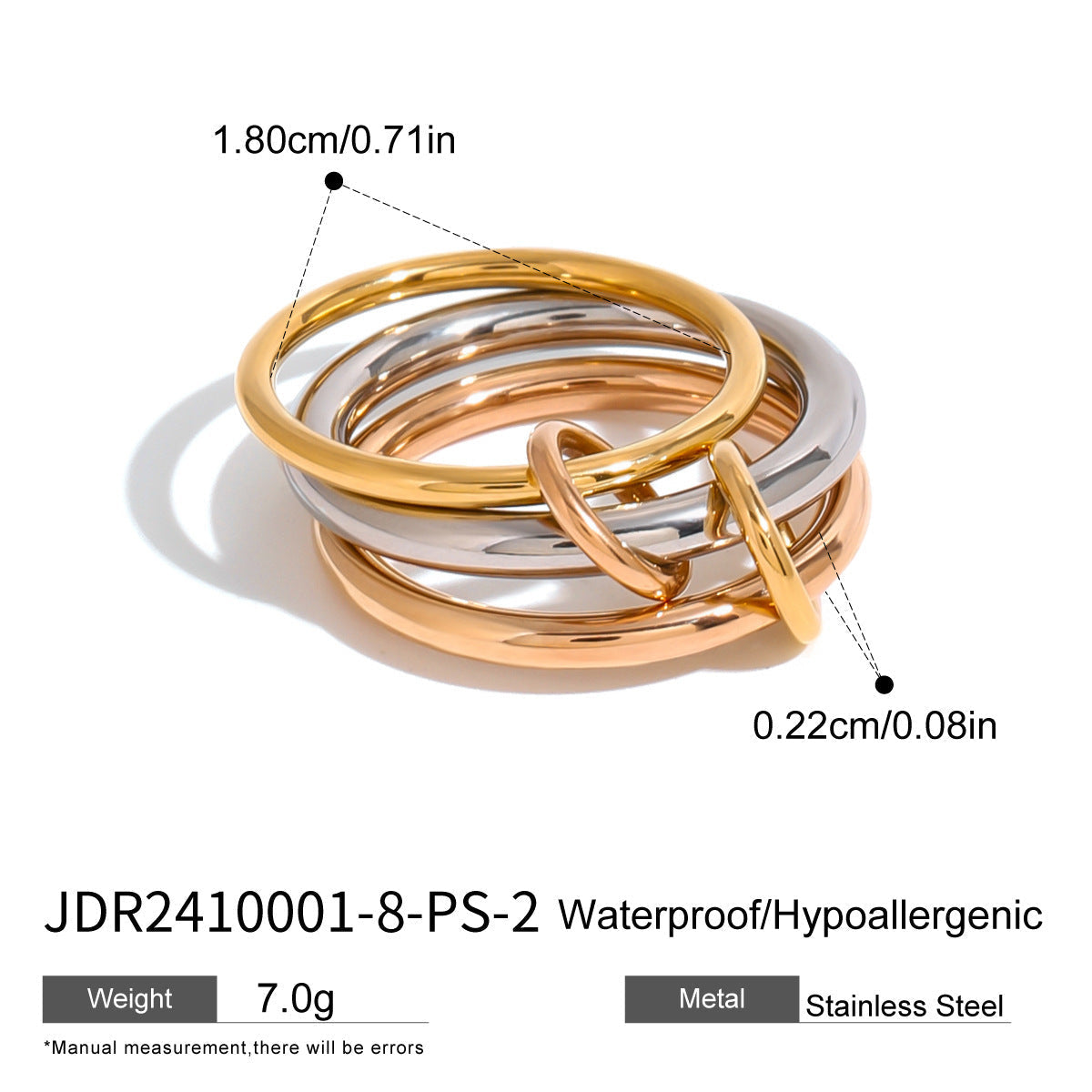 Fudus Twin Ring, design simple en acier