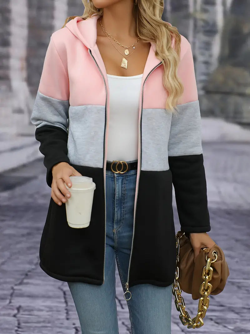 Berg-Feldt | Eleganter Color Block Kapuzenpullover für Frauen