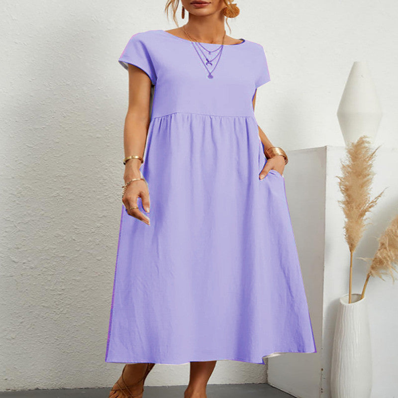 Robe sans manches en coton et lin Fudus, avec poches