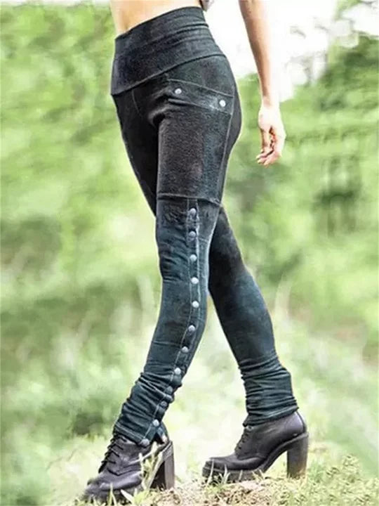 Legging Berg-Feldt à boutonnage délavé