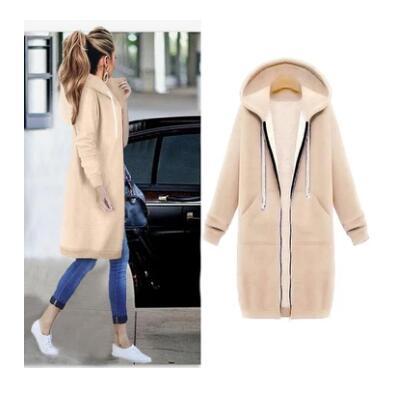 Sweat-shirt femme Fudus : coupe longue et fermeture éclair