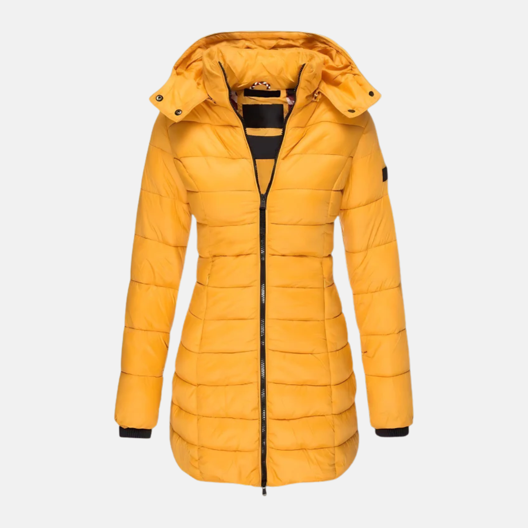 Berg-Feldt | Pufferjacke - Slim Fit - Gepolstert - Mittellang - Mit Kapuze und Rippbündchen