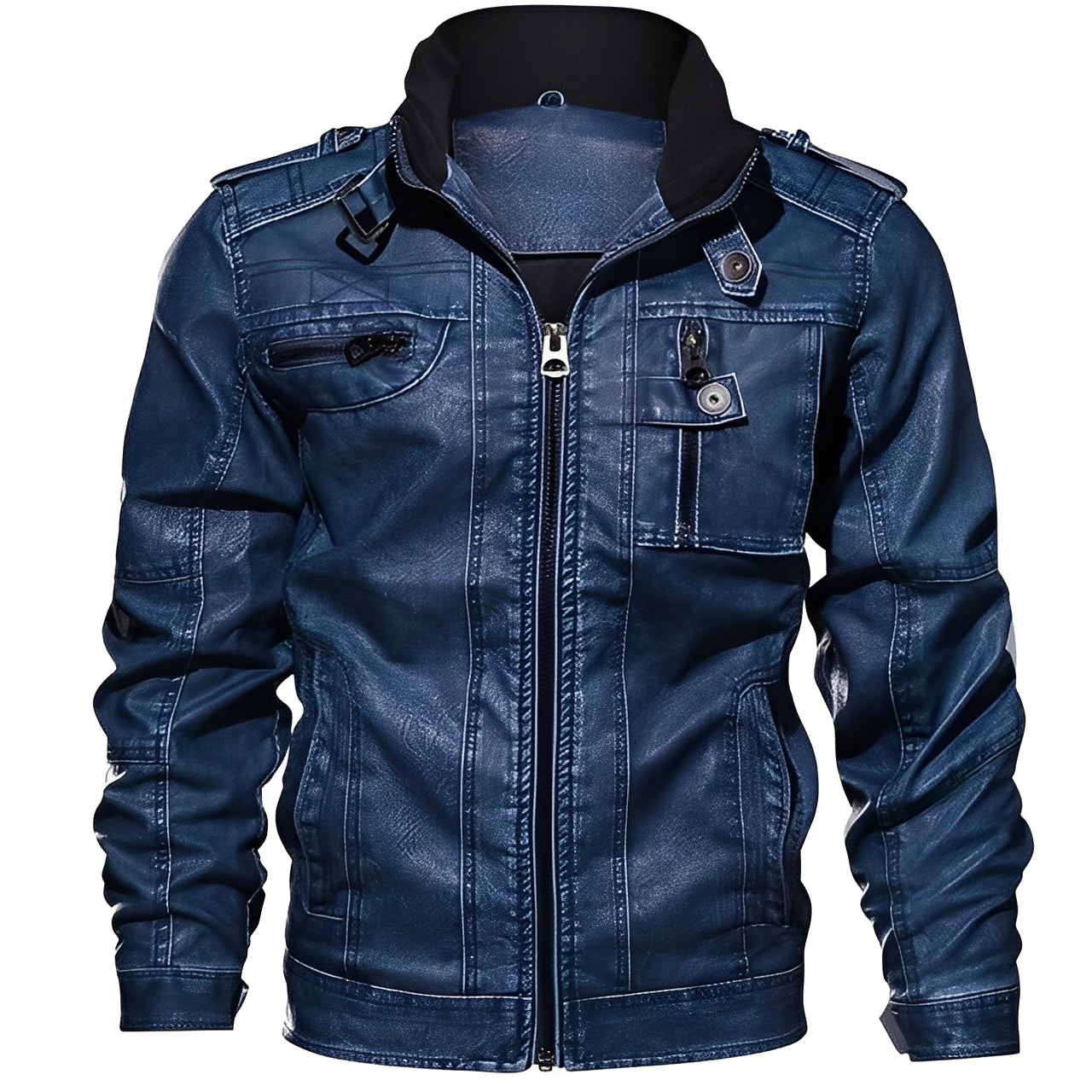 Berg-Feldt | Klassische Lederjacke mit Taschen für Männer