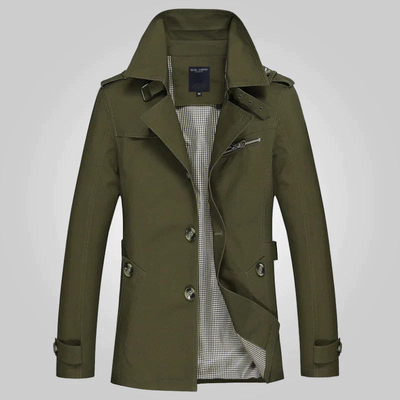 Berg-Feldt | Trenchcoat mit Stehkragen für Damen - Knopfdetails