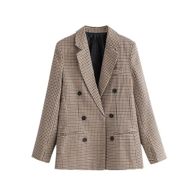 Blazer à double boutonnage et col transparent