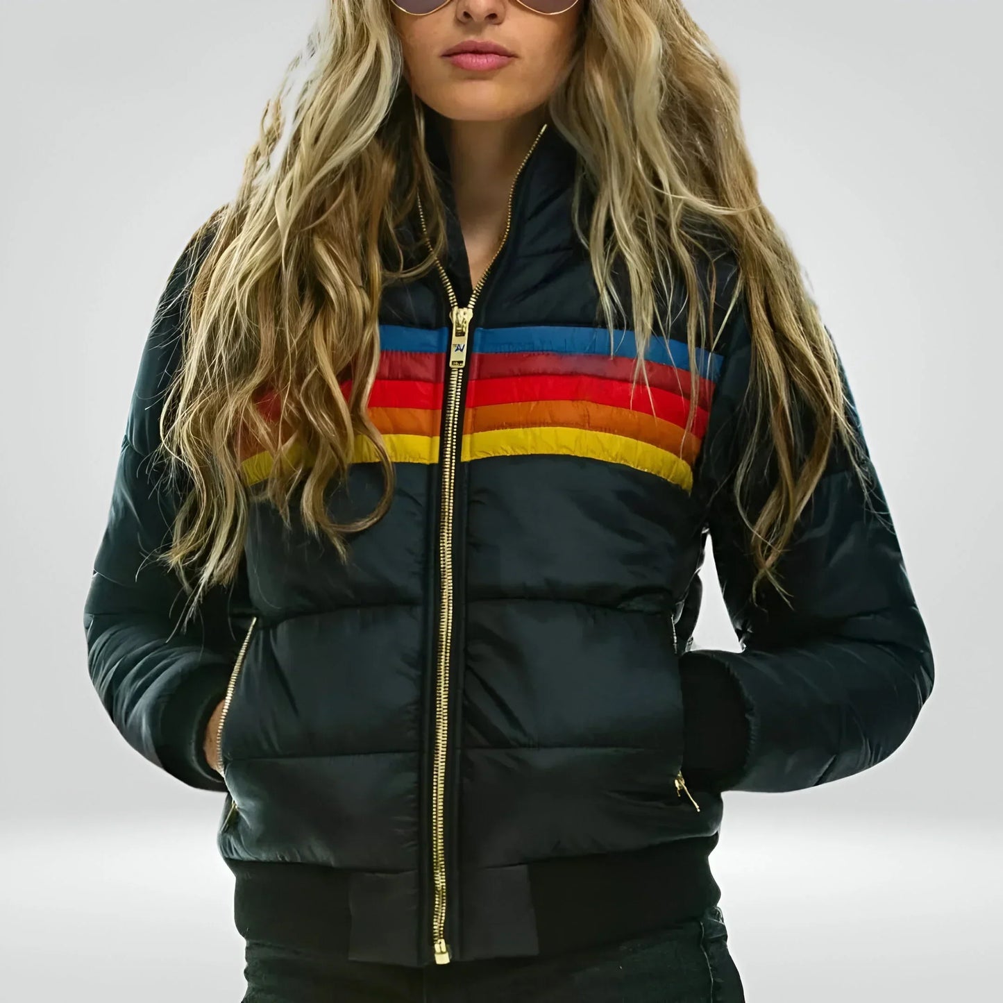 Fudus Sport Sweat-shirt à capuche rayé