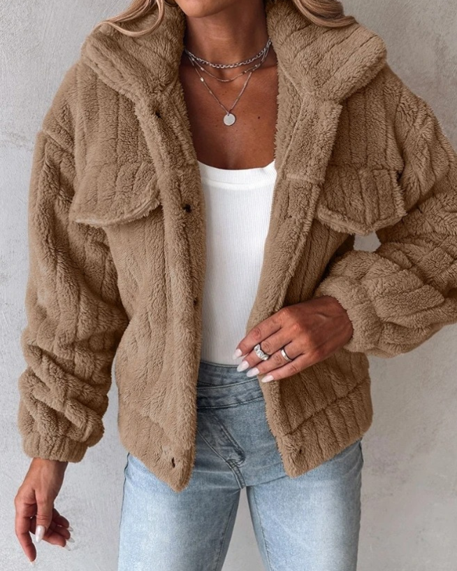 Berg-Feldt | Manteau court chaud en teddy pour femme