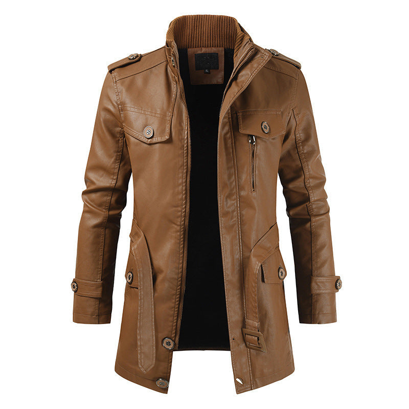 Berg-Feldt | Retro Leder-Trenchcoat für Männer