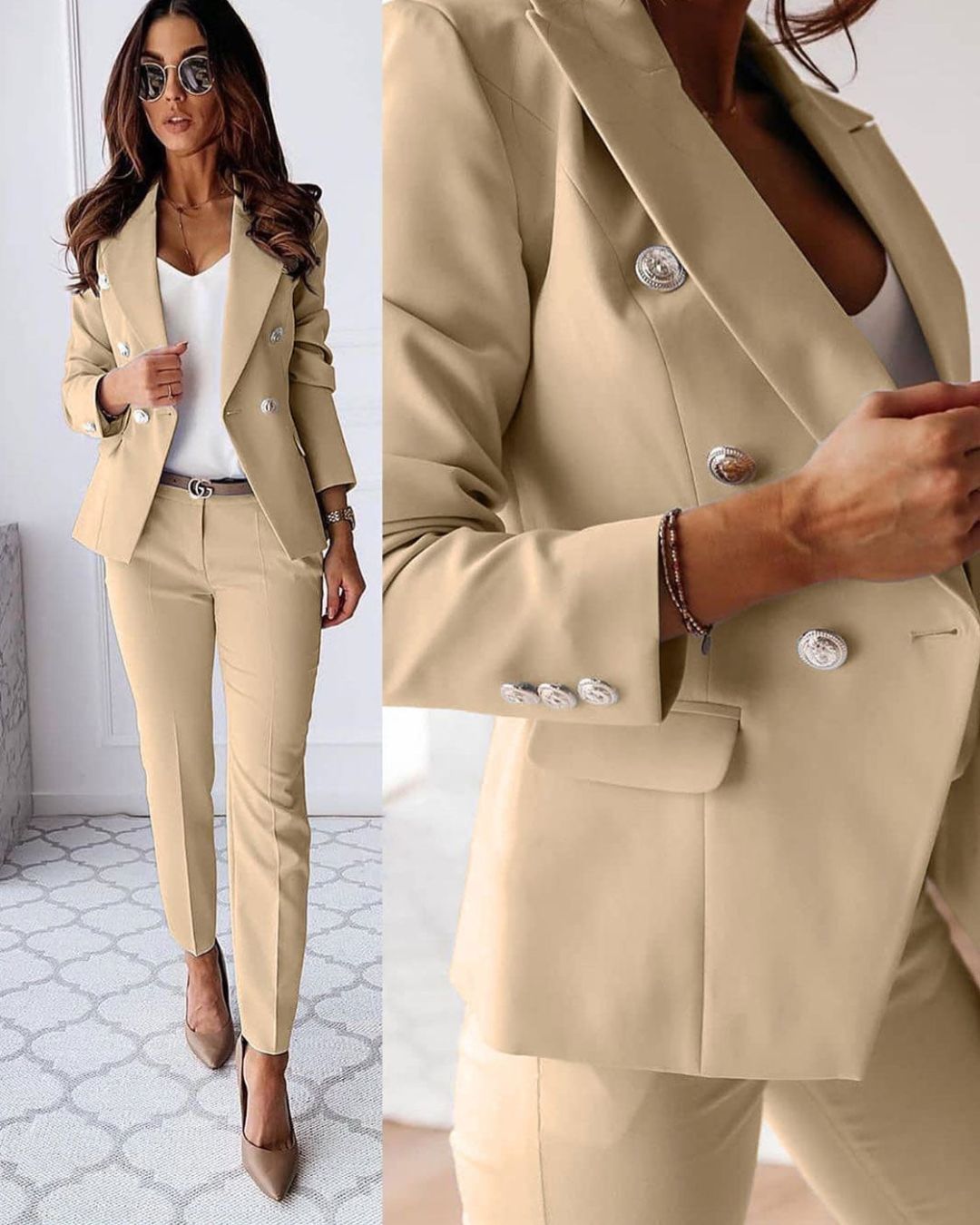 Berg-Feldt | Ensemble féminin avec blazer élégant à boutons