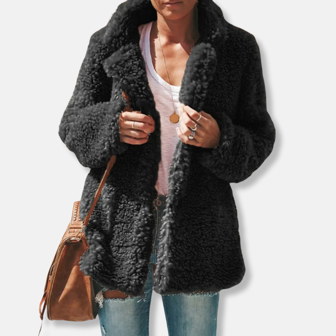 Berg-Feldt | Fleece Teddy Mantel | Oversized Reverskragenmantel
